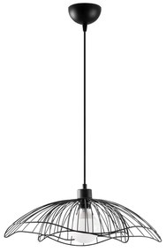 Czarna lampa wisząca z metalowym kloszem ø 50 cm Farac – Opviq lights