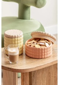 Jasnożółty ceramiczny pojemnik dekoracyjny ø 14x15 cm Biscuit Box – PT LIVING