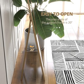 HOMCOM Lustro do pełnego ciała, Lustro ścienna, 37 cm x 40 cm x 155 cm, z hakami do montażu, Srebrne + Dąb