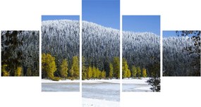 Obraz - ośnieżone góry zimą (125x70 cm)