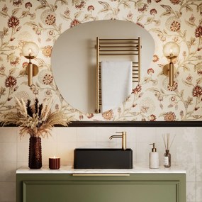 Lustro o nieregularnym kształcie oszlifowane bez podświetlenia MOIRA | Różna rozmiary | Różne kolory szkła : Kolor tafli szkła - Srebrny, Rozmiar - 80 x 73 cm