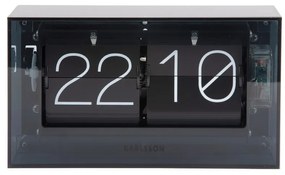 Karlsson 5976BK Designowe zegary ścienne/stołowe zfunkcją przewracania, czarne, 21 cm