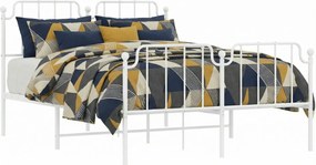 Industrialne białe łóżko metalowe z zagłówkiem 120x200 cm F2-T43