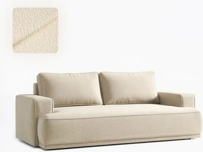 Sofa z Funkcją Spania CAMELIA Kremowa Boucle Nowoczesna