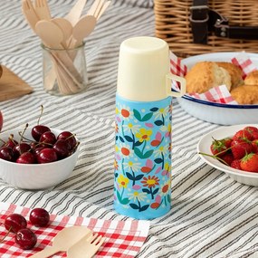 Niebiesko-kremowy termos dla dzieci 350 ml Butterfly Garden – Rex London