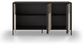 Antracytowo-jasnobrązowa niska komoda 156x86 cm Amalia – Marckeric