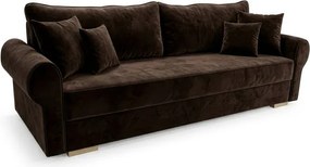 Sofa z Funkcją Spania RELON Brązowa Nowoczesna
