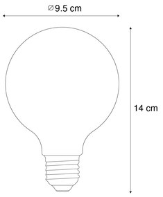 Inteligentna ściemniana żarówka LED E27 G95 bursztynowa 4,9W 320lm 2500K