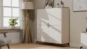 Komoda CORDOBA 4D | Kaszmir Dąb Castello | 125x43x135 cm | 8 Półek Salon