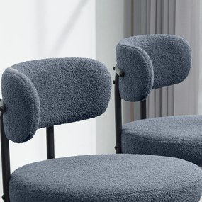 HOMCOM Zestaw 2 krzeseł do jadalni, tapicerka polarowa, siedziska tapicerowane, metalowe nogi, szare | Aosom PL