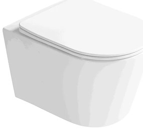 Mexen Rico miska wc Rimless Tornado z deską wolnoopadającą slim, duroplast, biała połysk - 3072L4000T