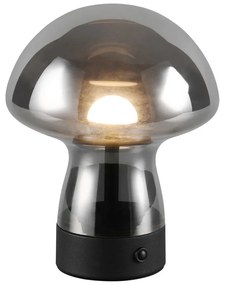 Szara lampa stołowa LED ze szklanym kloszem (wysokość 18 cm) Dooley – Trio