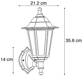 Antyczna lampa ścienna zewnętrzna złota IP44 - New Haven