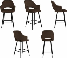 Hoker Milano krzesło barowe tkanina Welur podstawa metalowa : Kolor nogi - Czarna stożek, Kolor tkaniny - VELVET - MG05, Typ siedziska - Siedzisko obrotowe 360°