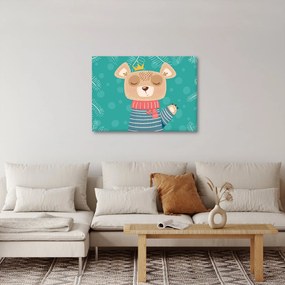 Obraz - Machający niedźwiadek (70x50 cm)