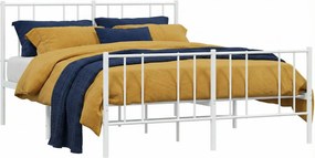 Białe pojedyncze łóżko metalowe 90x200 cm B3-K51