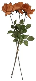 Sztuczny kwiat Róża miedziana, 74 cm, 3 szt.