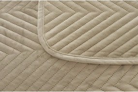 Beżowa aksamitna narzuta na łóżko ARROW VELVET Rozmiar: 200 x 220 cm