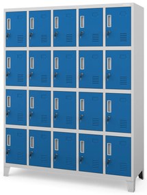 Szafa skrytkowa socjalna BHP szaro-niebieska: ROBERT 1360 x 1720 x 450 mm