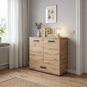 Komoda ALBANO 90 cm do Salonu Sypialni z Szufladą Dąb artisan