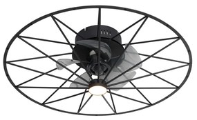 Wentylator sufitowy z lampą czarny 62 cm z LED z możliwością ściemniania z pilotem - YaranDesignerski Oswietlenie wewnetrzne
