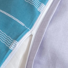 PrzytulneMieszkanie.pl PrzytulneMieszkanie.pl Pościel z mikroflanelu STRIPELLE niebieska Rozmiar pościeli: 70 x 90 cm | 140 x 200 cm