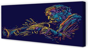 Fotoobraz na płótnie Muzyk I Blask Trąbki