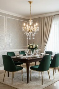 Złoty żyrandol kryształowy świecznik - 5X EX96 B3-W80