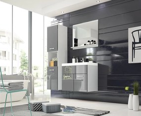 MINIO go for it, Meble łazienkowe MONTANA w kolorze biały/szary połysk