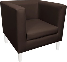 Fotel Monaco tkanina Eko-skóra : Kolor nogi - Biała, Kolor tkaniny - EKO-SKÓRA - 19D, Wysokość nogi - 15 cm