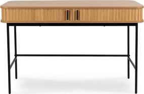 Biurko Rozsuwane TRISH 120 cm Dąb Ryflowane Nowoczesne Loft