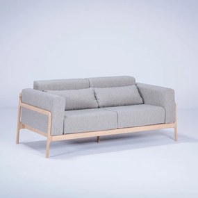 Szara sofa z konstrukcją z litego drewna dębowego Gazzda Fawn, 180 cm