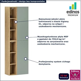 Zielony półodkryty słupek łazienkowy - Verdessa 5X
