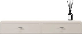 Konsola wisząca Lorini 100 cm z szufladami - kaszmir / czarne uchwyty T-bar