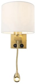 Inteligentna lampa ścienna złota z białym kloszem w tym Wifi A60 - Brescia ArtDeco Oswietlenie wewnetrzne