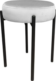 Taboret DIOR stelaż metalowy tkanina Welur : Kolor Stelaża - Czarny , Kolor tkaniny - VELVET - MG39, Typ tkaniny - Velvet