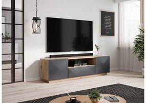 Szafka RTV z szufladą Asha 167 cm - artisan / rivier stone mat