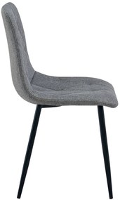 Ciemnoszare pikowane krzesło tapicerowane tkaniną T7-R85