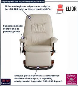 Fotel wypoczynkowy z funkcją masażu jasnobeżowy - Swiv