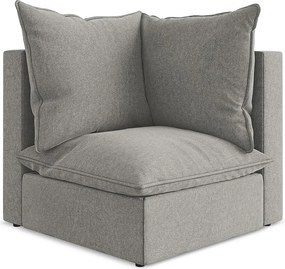 Moduł narożny - z tkaniny welwetowej - szary - MANAO