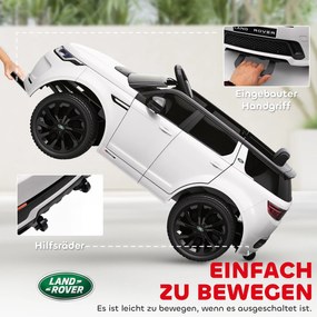 AIYAPLAY Elektryczny samochód dla dzieci, 12V pojazd dziecięcy z pilotem, oświetleniem LED, muzyką i klaksonem, 3-6 lat, Biały