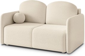Masseno Sofa SUVI II z funkcją spania i pojemnikiem na pościel, Rozkładana sofa - Kremowy, QUELLE 02