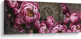 Obraz - Harmonia (z zegarem) (90x30 cm)