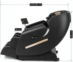 Fotel Masujący VX MAX Wypoczynkowy Relaksacyjny Czarny Ekoskóra Loft