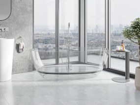 Mexen Pure wanna wolnostojąca transparentna 170 x 80 cm, clear, korek chrom - 58071708008