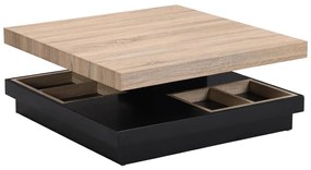 Stolik kawowy - Obrotowy blat - lakierowane MDF - kolor czarny i naturalny - FAUSTO II