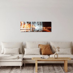 Obraz fal świetlnych (z zegarem) (90x30 cm)