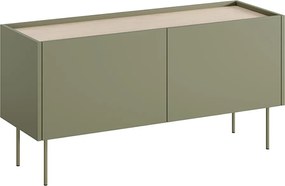 Szafka RTV Desin 120 cm z metalowymi nogami - oliwka / dąb nagano