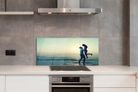 Panel szklany do Kuchni Ludzie nad Brzegiem Morza