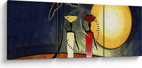 Obraz starożytnego obrazu (z zegarem) (90x30 cm)